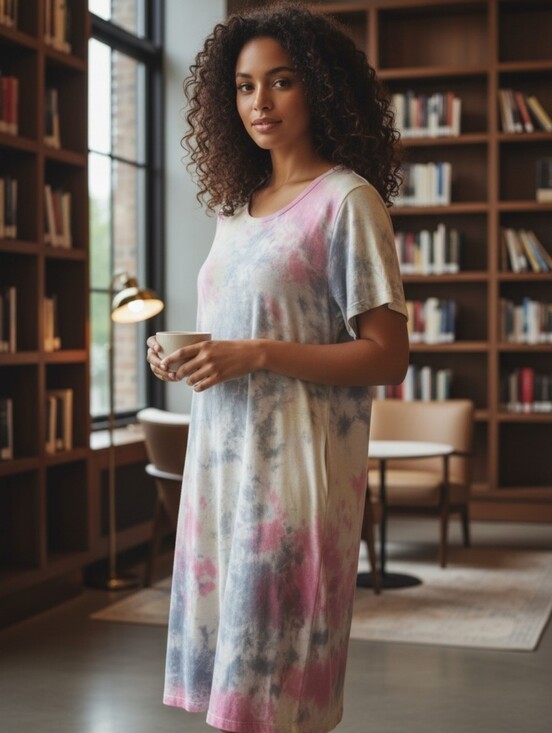 Kiwi Dresses & Skirts - Kiwi Pink Tie-Dye Lounge Dress Or Cover-up
